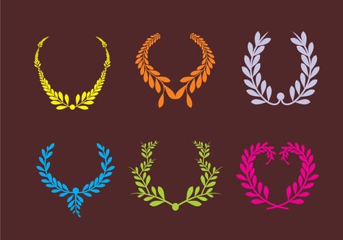 Colorful Olive Wreath Vectors