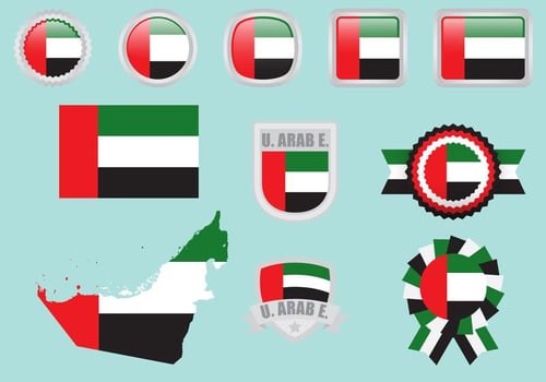 United Arab Emirates Flags vector