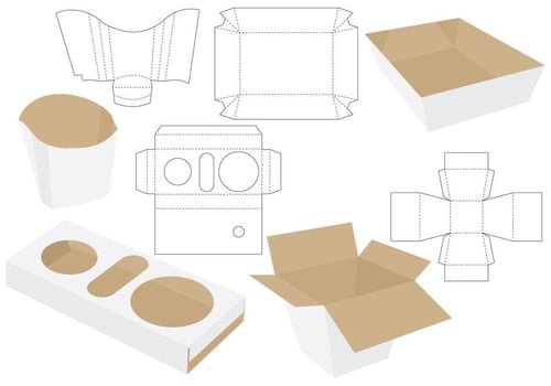 Die Cut Food Packages vector