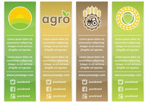 Agro Vertical Banners vector