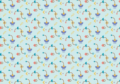 Funky shapes pattern background vector