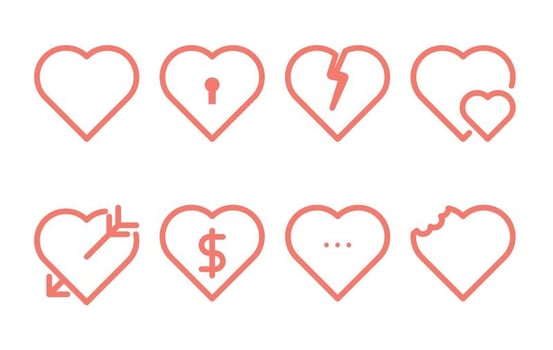 Heart Line Icon vector