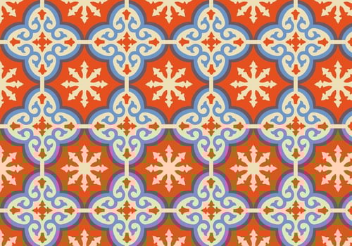 Orange Moroccan Pattern Background Vector