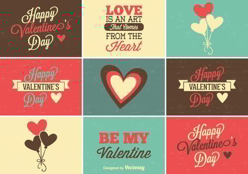 Cute Set of Valentine's Day Labels vector