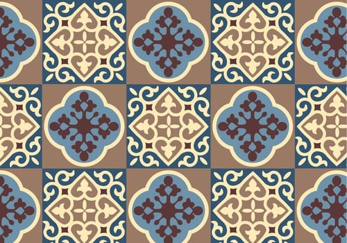 Blue Floral Pattern Vector
