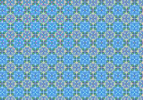 Blue Floral Mosaic Pattern vector