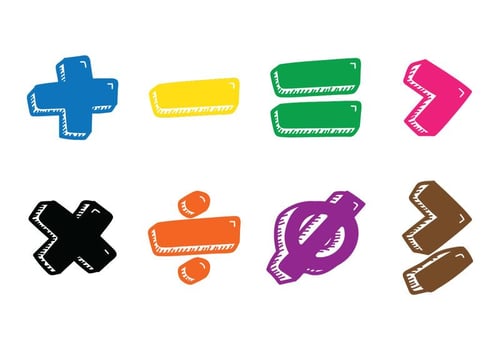 Math Symbol Hand Drawn vector