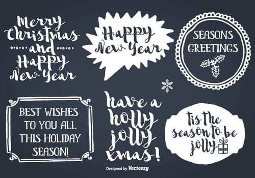 Hand Drawn Style Christmas Labels vector