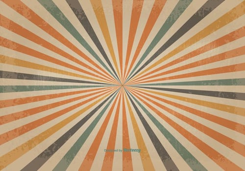 Retro Colored Sunburst Vector Background