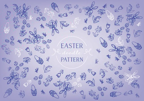 Easter Doodle Background Vector