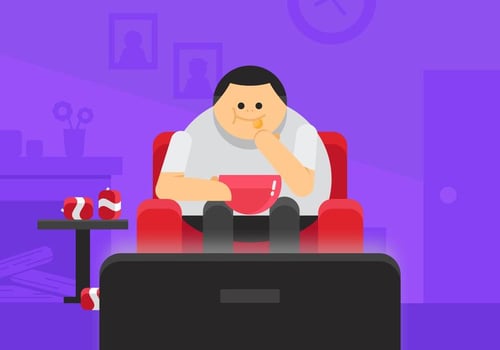 Overweight Guy Watching TV vector