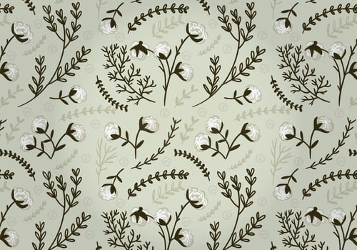 Vector Cotton Plant Pattern