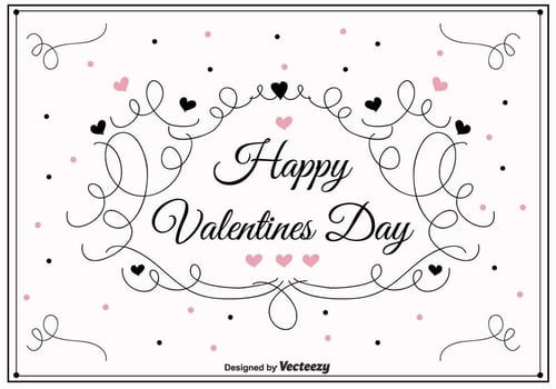 Swirly Valentines Day Vector Background