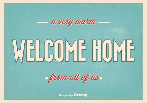 Retro Welcome Home Vector Illustration