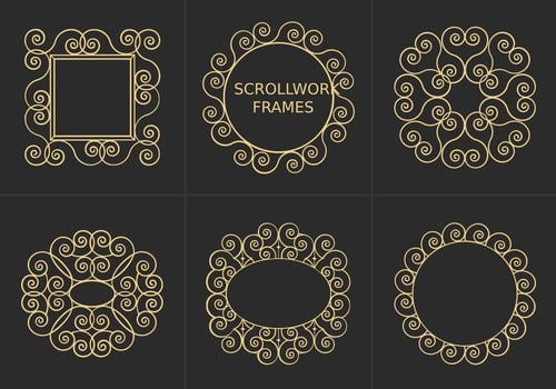 Scrollwork Frames Vector