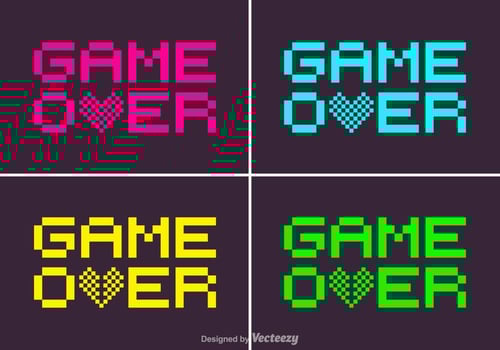 Pixel Game Over Vector
