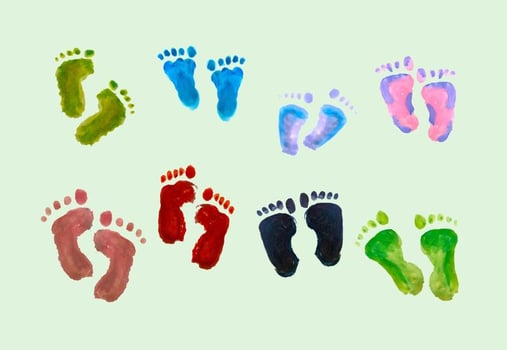 Free Vector Paint Baby Footprints