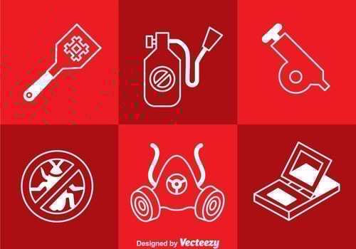 Pest Control White Icons vector