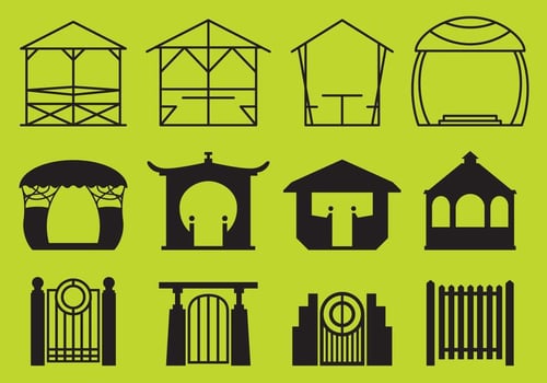 Park Gazebo and Structures Vectors