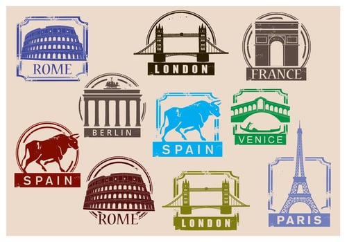 Travel Stamp Vectors 
