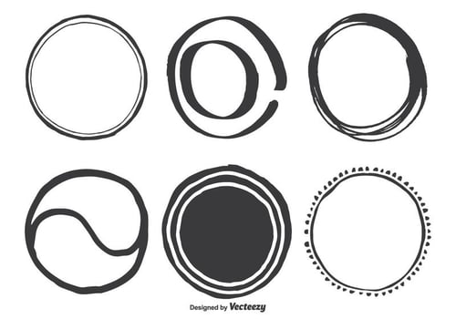 Hand Drawn Assorted Circle Vector Shapes