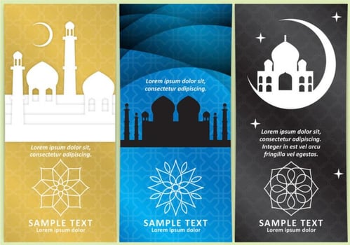 Arabian Night Vertical Flyers vector
