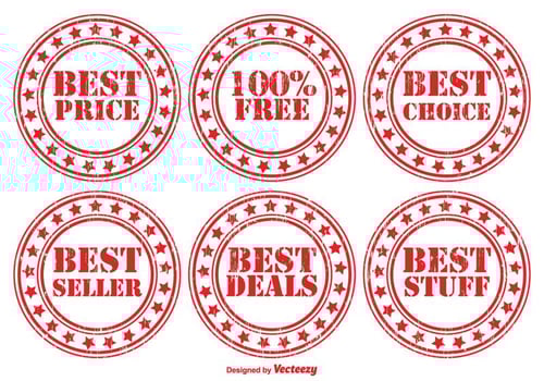 Distressed Promotional Vector Badge Set