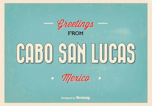 Cabo San Lucas Retro Greeting Illustration vector