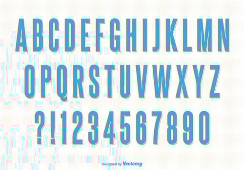 Retro Style Vector Alphabet Set