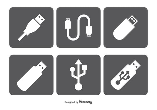 USB Vector Icons Set
