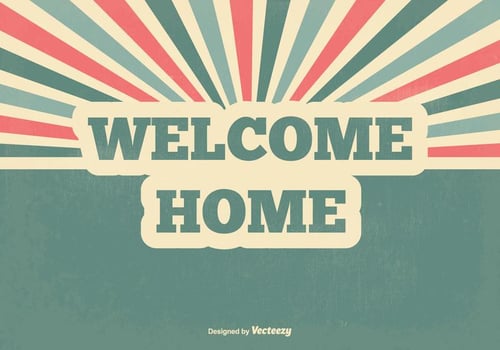 Retro Welcome Home Vector Illustration