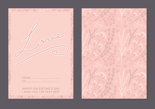 Floral Vector Valentine's Day Card