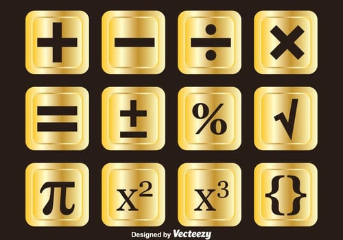 Golden Math Symbols Vector Sets