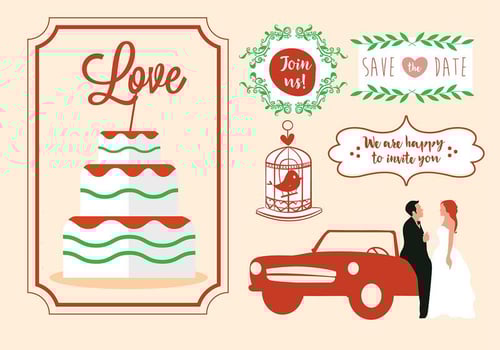 Free Vector Wedding Card Design