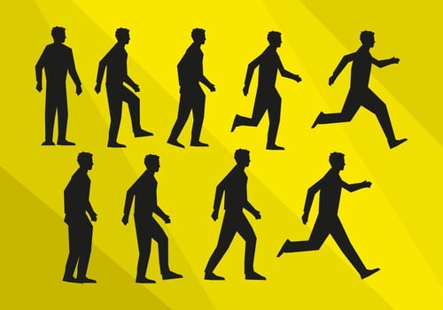 Walk Cycle Silhouette Vector