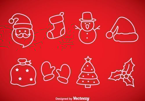 Christmas Outline Icons vector