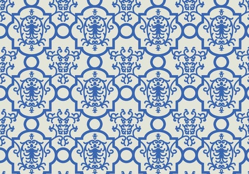 Blue Floral Pattern Background vector
