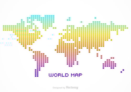 Free Vector Pixel World Map