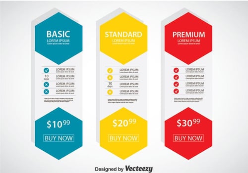 Pricing Table Flat Design Template Vector