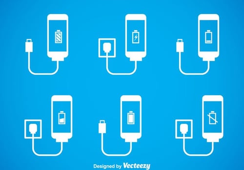 Phone Charger Icons Sets vector
