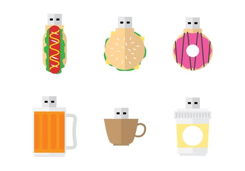Fun Snack Pen Drive Vectors