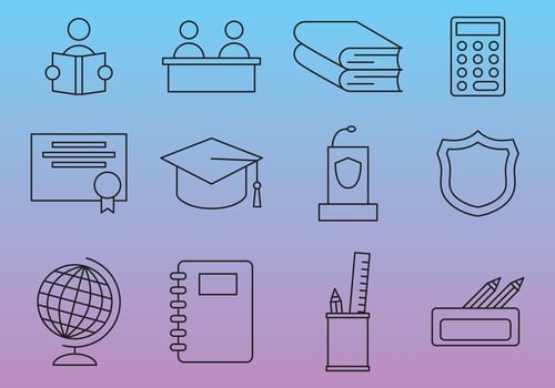 School Line Vector Icons
