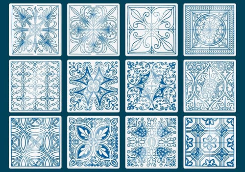 Blue Talavera Tile Vectors