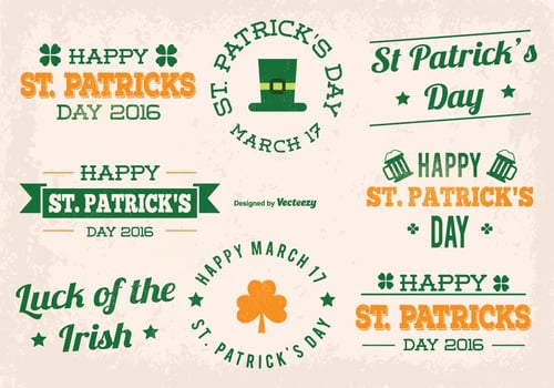 St Patrick Day Vector Labels