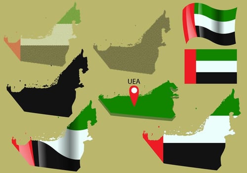 Uni Emirate Arab Map Vectors