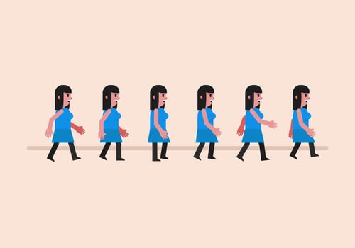 Vector Walk Cycle Girl