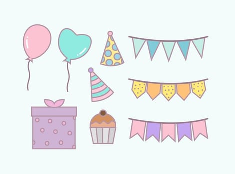 Birthday Party Elements Vector