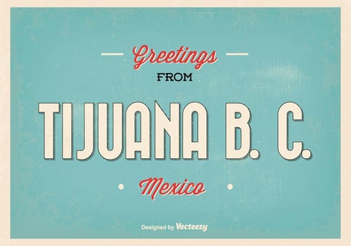 Retro Style Tijuana Greeting Illustration vector