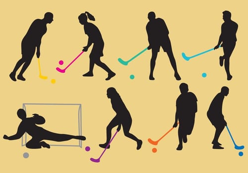Floorball Silhouette Vectors