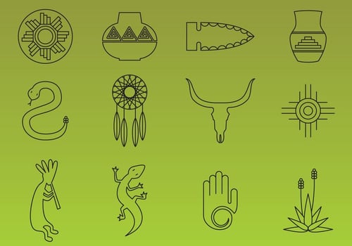 Southwest Thin Line Icon Vectors
